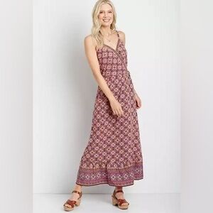 Maurices Boho Medallion Strappy Maxi Dress